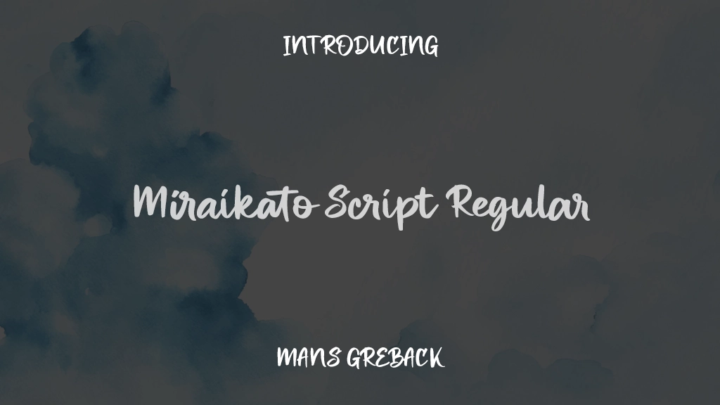 Miraikato Script Regular Font Sample Images  1