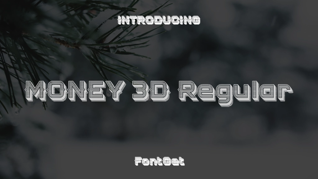 MONEY 3D Regular Images d’exemples de polices  1