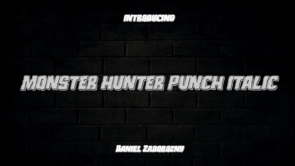 Monster Hunter Punch Italic 글꼴 샘플 이미지  1