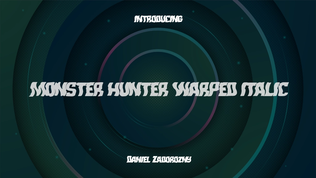 Monster Hunter Warped Italic Font Sample Images  1