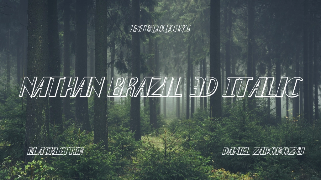 Nathan Brazil 3D Italic Italic Font Sample Image 1