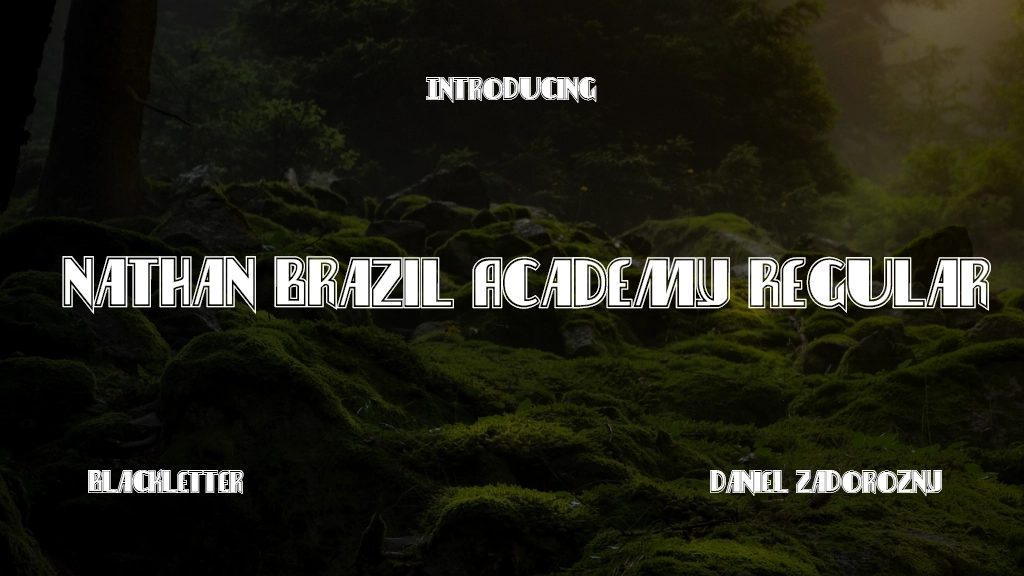 Nathan Brazil Academy Regular Font Sample Image 1