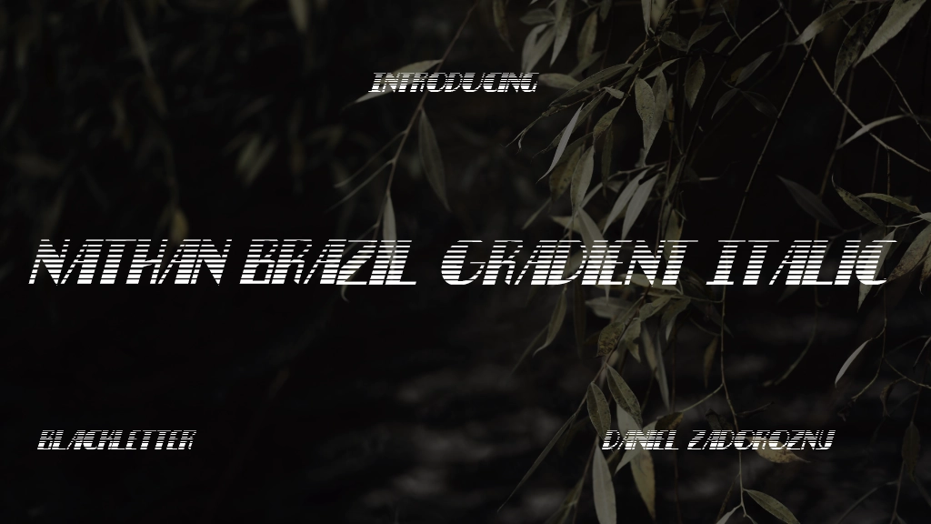 Nathan Brazil Gradient Italic Italic Font Sample Image 1