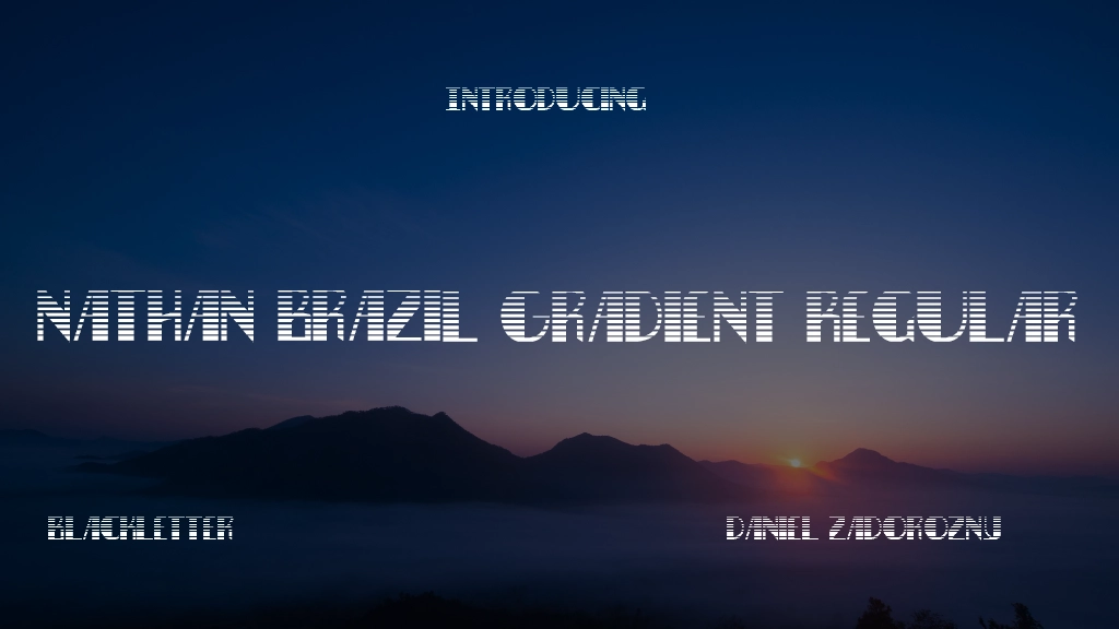 Nathan Brazil Gradient Regular Font Sample Image 1