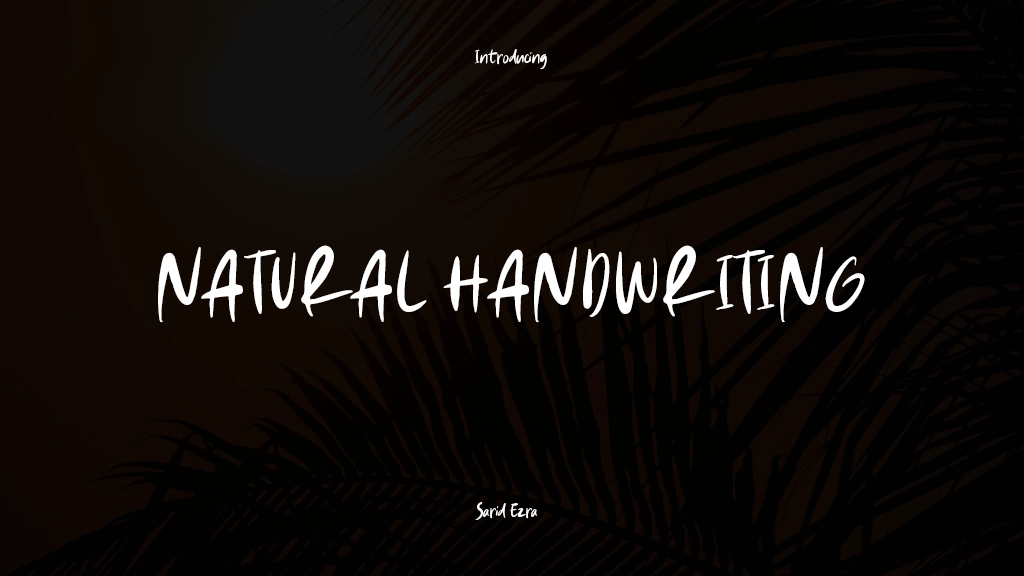 NATURAL HANDWRITING Images d’exemples de polices  1