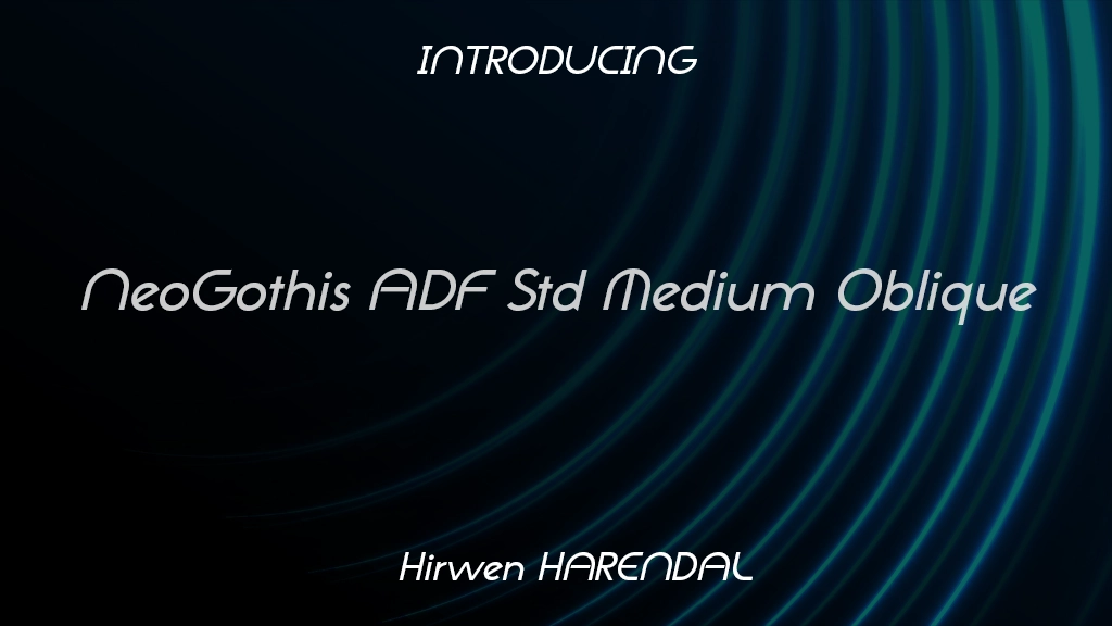 NeoGothis ADF Std Medium Oblique Font Sample Images  1