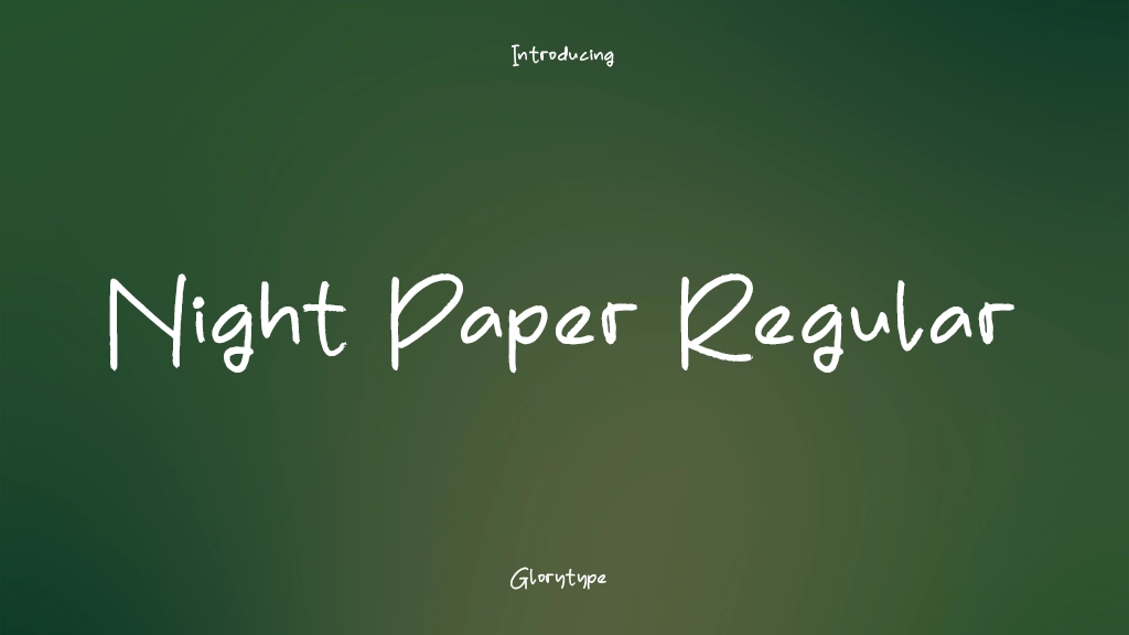 Night Paper Regular Imagens de amostra de fonte  1