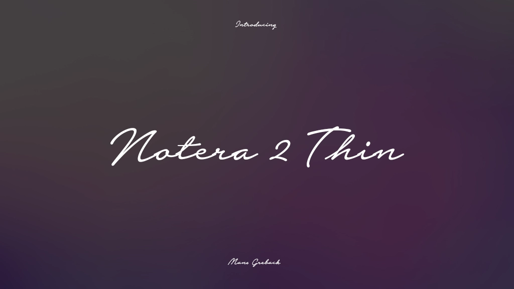 Notera 2 PERSONAL USE ONLY Thin Font Sample Images  1