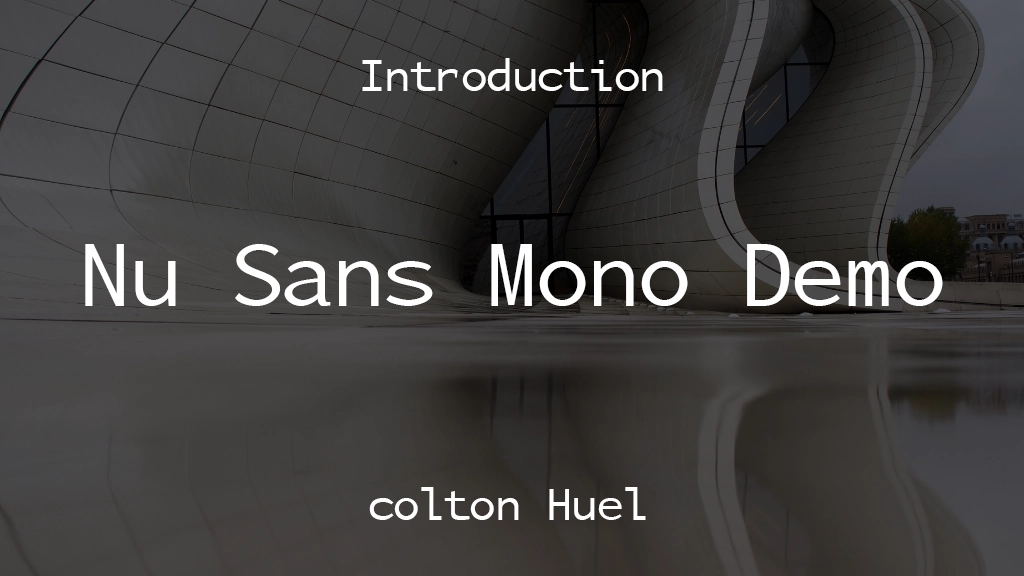 Nu Sans Mono Demo Font Sample Images  1