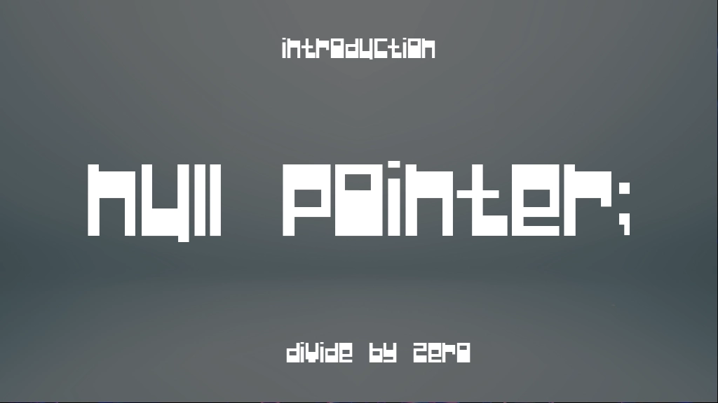 Null Pointer; Font Sample Image 1