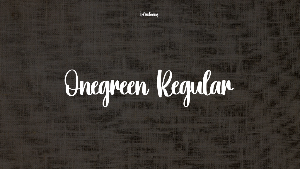 Onegreen Regular Font Sample Images  1