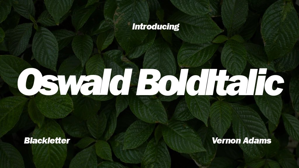 Oswald BoldItalic Font Sample Image 1