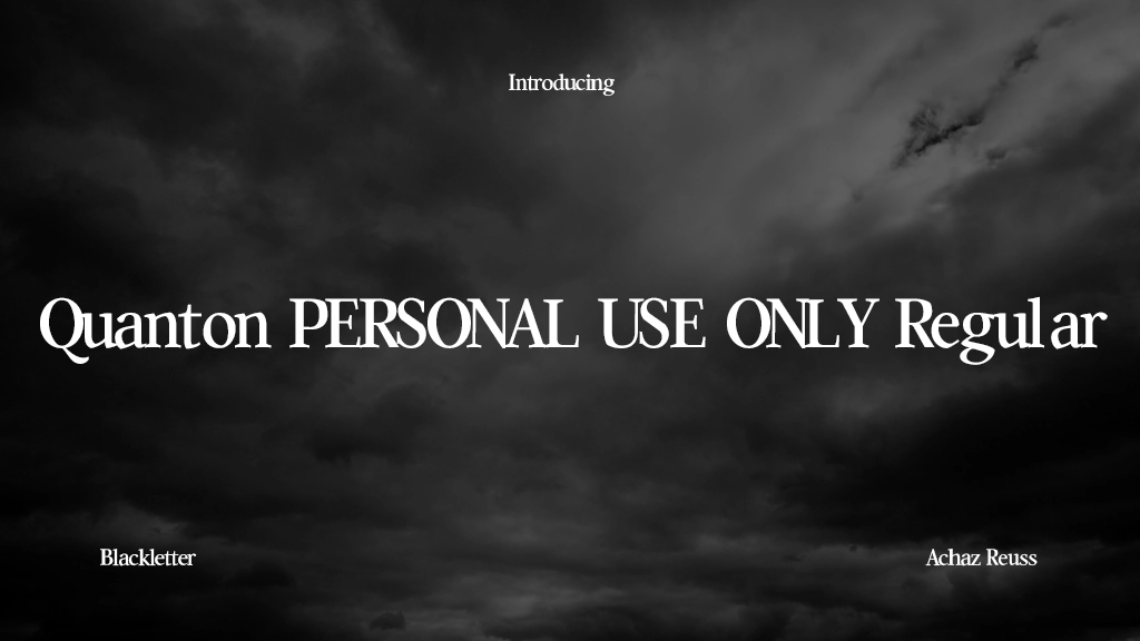 Quanton PERSONAL USE ONLY Regular Font Sample Image 1