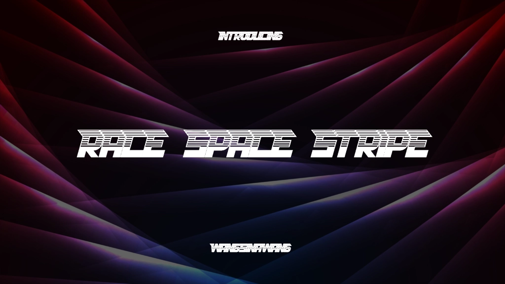 RACE SPACE STRIPE Beispielbilder für Schriftarten  1