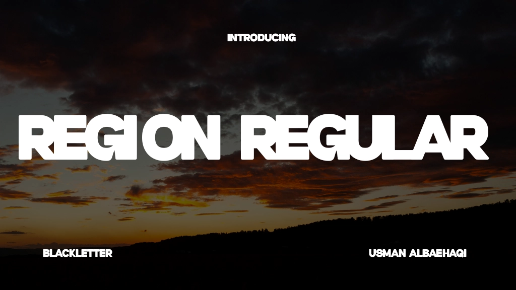 Region Regular Font Sample Image 1