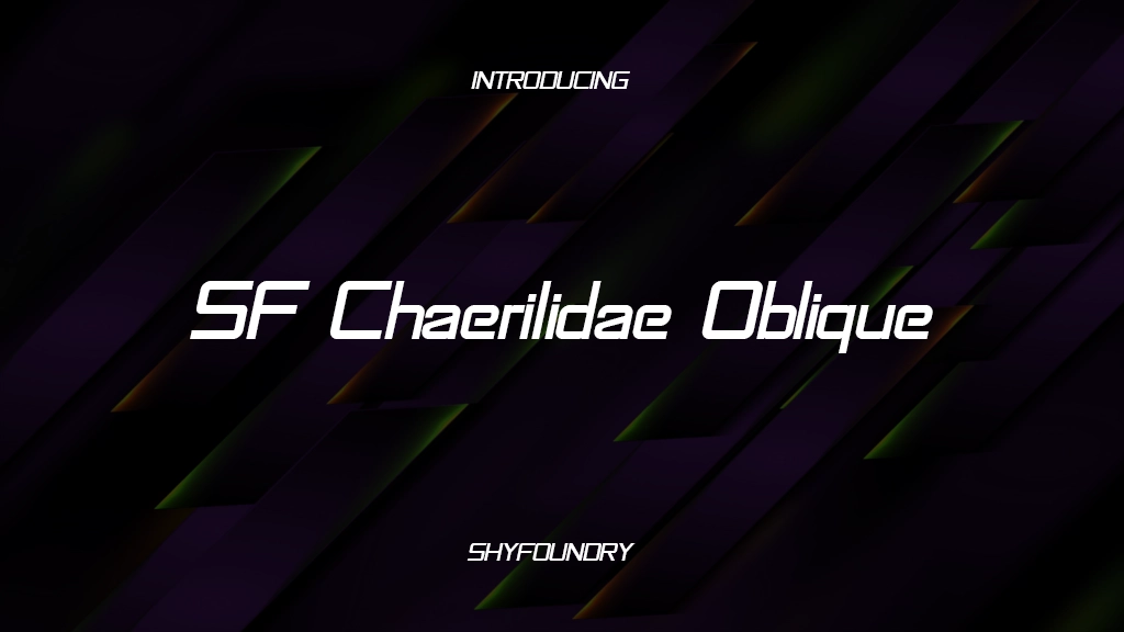 SF Chaerilidae Oblique Font Sample Images  1