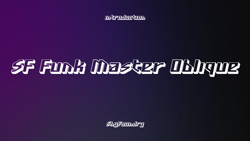 SF Funk Master Oblique Font Sample Image 1