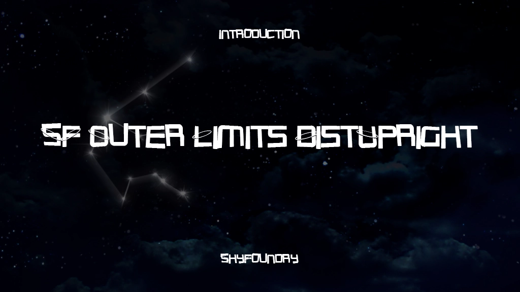 SF Outer Limits DistUpright Font Sample Image 1