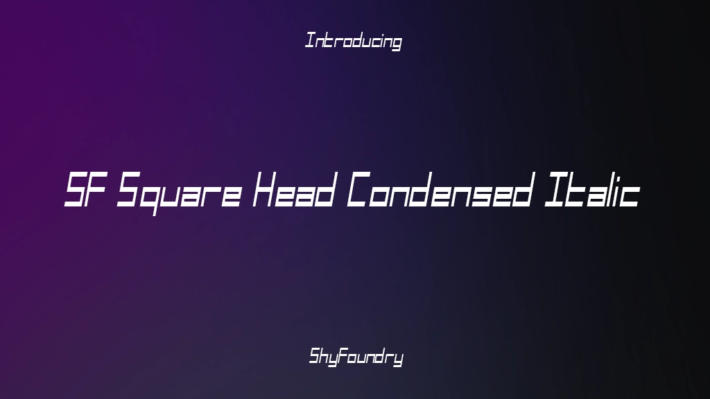 SF Square Head Condensed Italic Font Sample Images  1