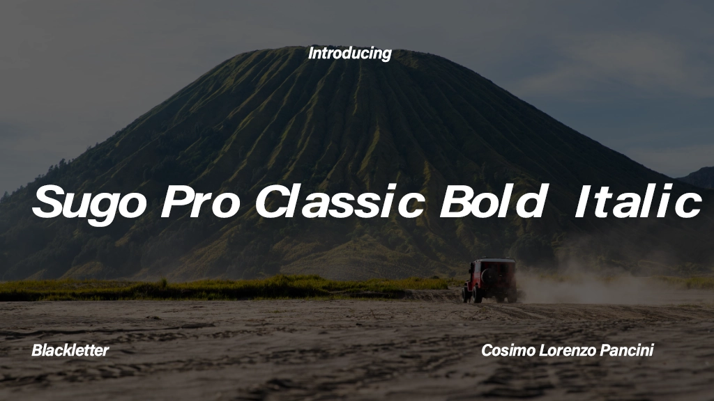 Sugo Pro Classic Trial Bold Italic Font Sample Image 1