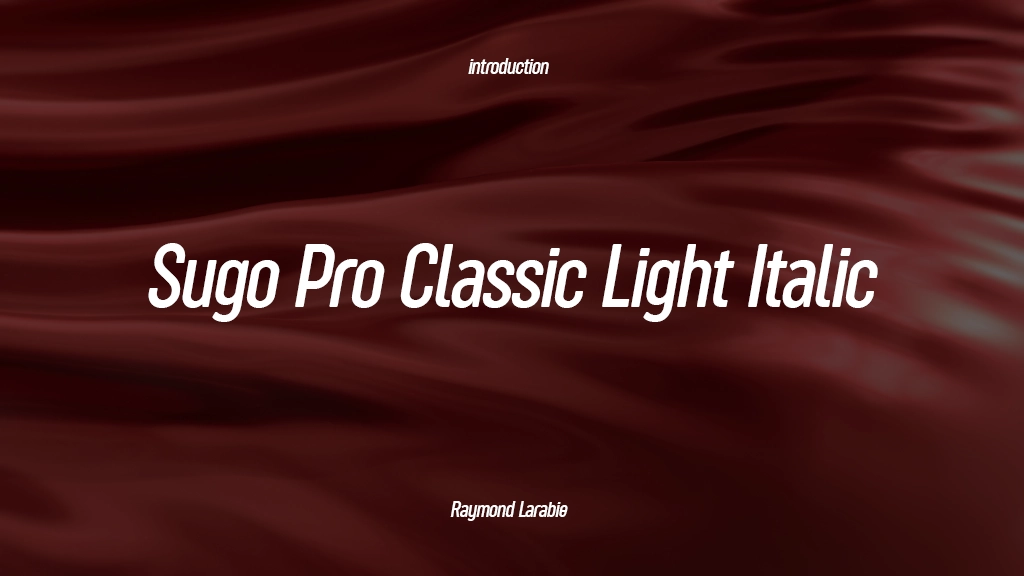 Sugo Pro Classic Trial Light Italic Font Sample Images  3