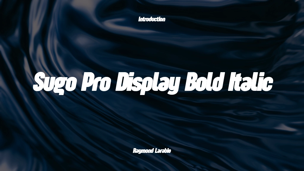 Sugo Pro Display Trial Bold Italic Font Sample Images  2