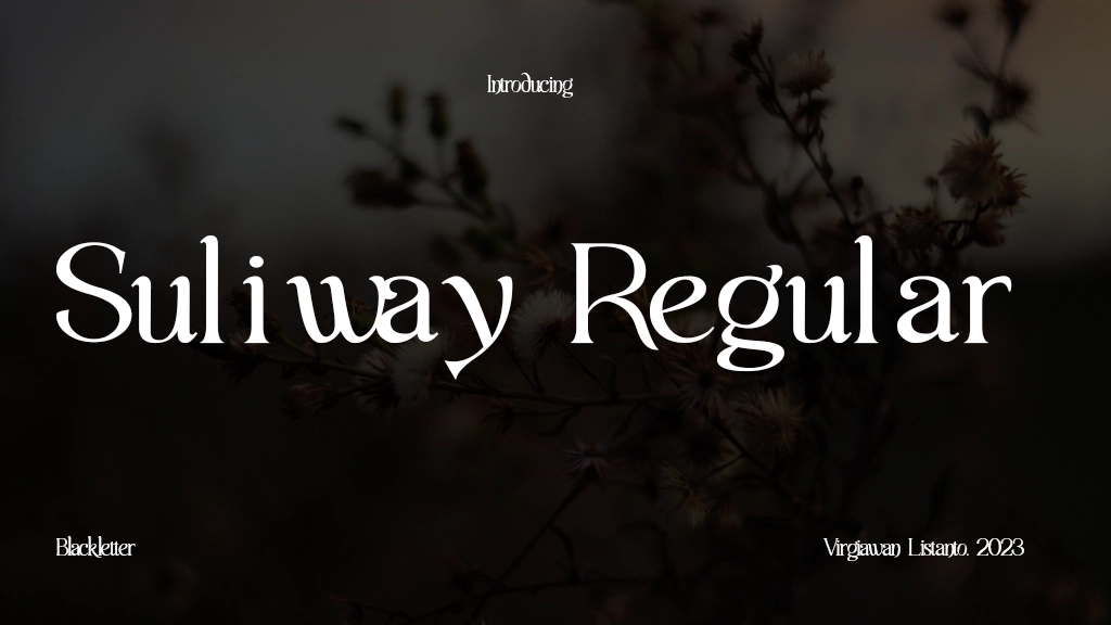 Suliway Regular Font Sample Image 1