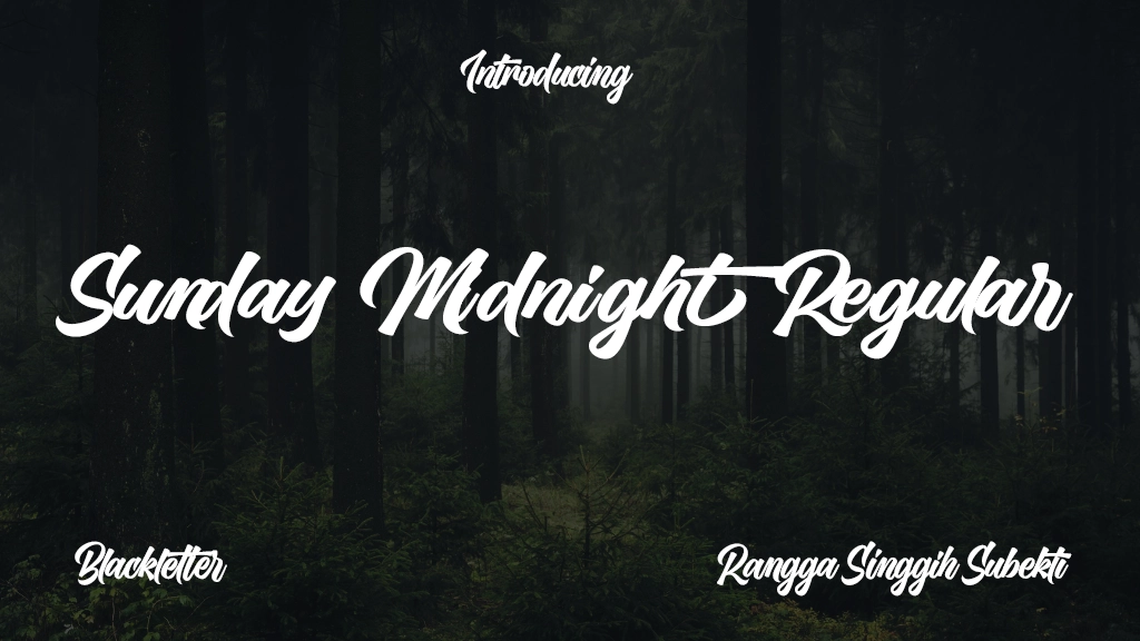 Sunday Midnight Regular Font Sample Image 1