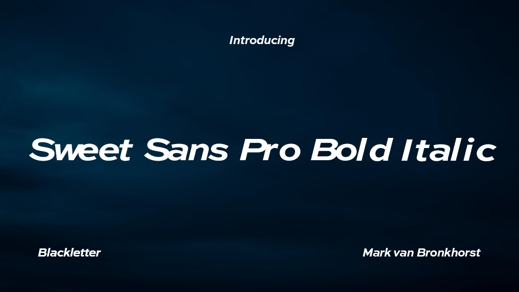 Sweet Sans Pro Bold Italic Font Sample Image 1