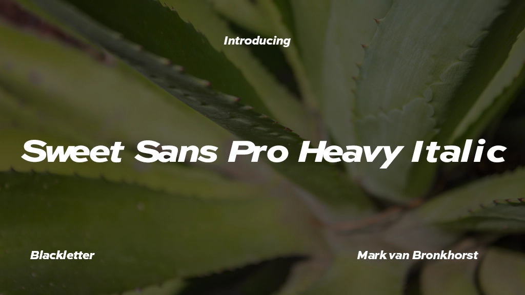 Sweet Sans Pro Heavy Italic Font Sample Image 1