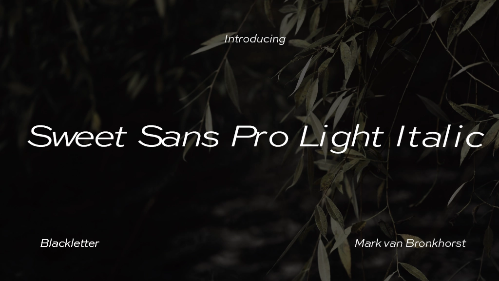 Sweet Sans Pro Light Italic Font Sample Image 1