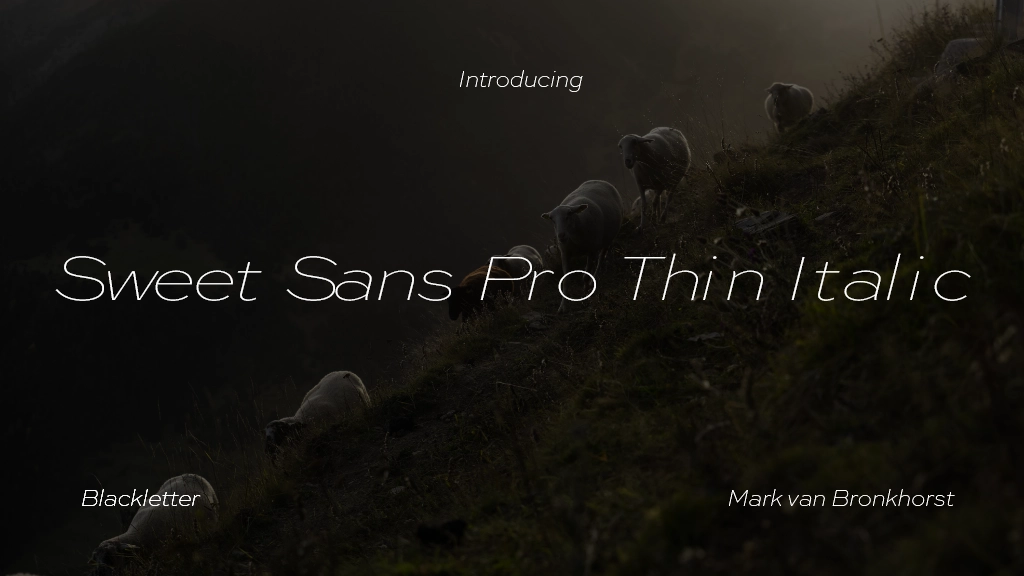 Sweet Sans Pro Thin Italic Font Sample Image 1